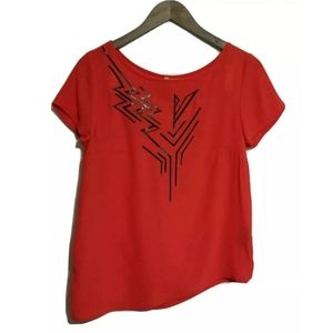 Cop Copine Plaire Aztec Graphic Top Blouse T Shirt